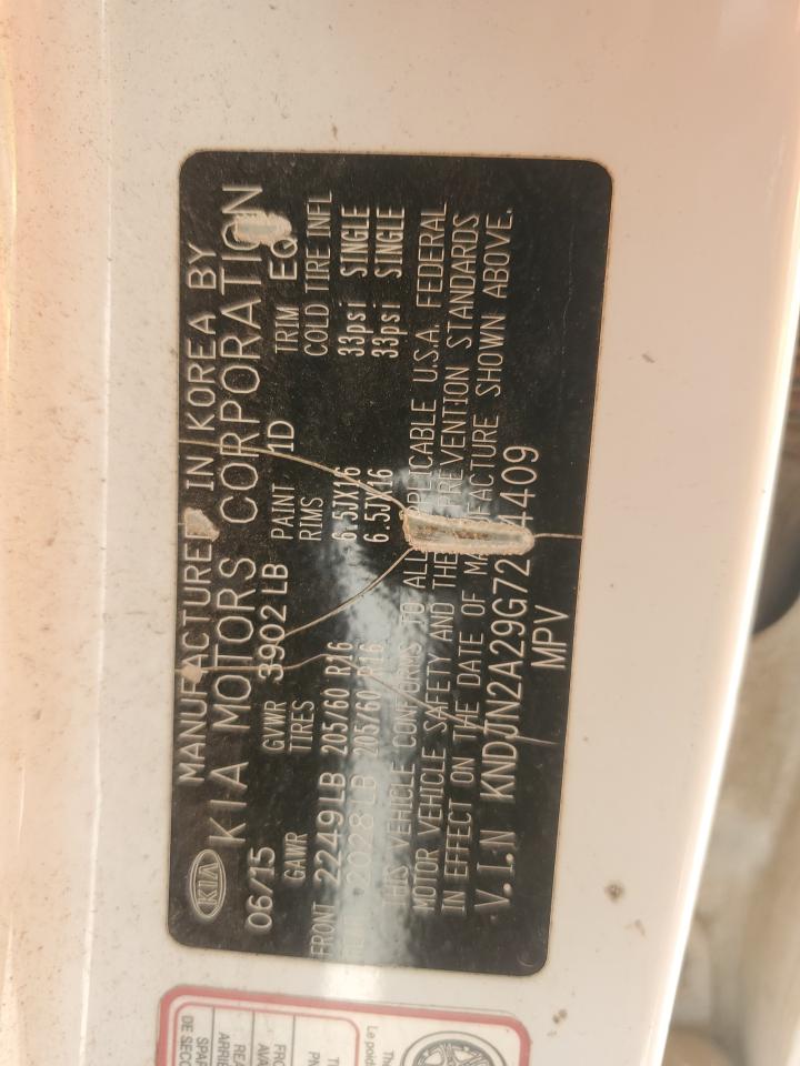 2016 Kia Soul VIN: KNDJN2A29G7244409 Lot: 59515615