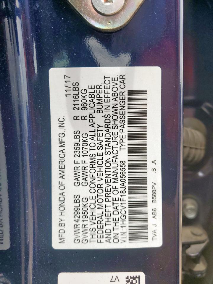 1HGCV1F18JA056558 HONDA ACCORD 2018