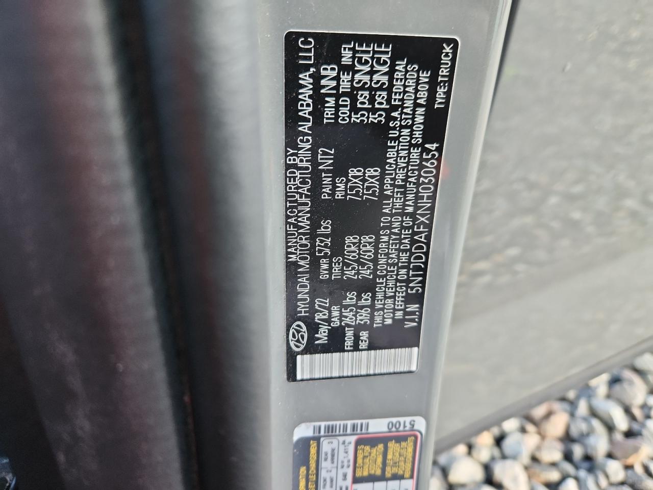 2022 Hyundai Santa Cruz Sel Premium VIN: 5NTJDDAFXNH030654 Lot: 60652445