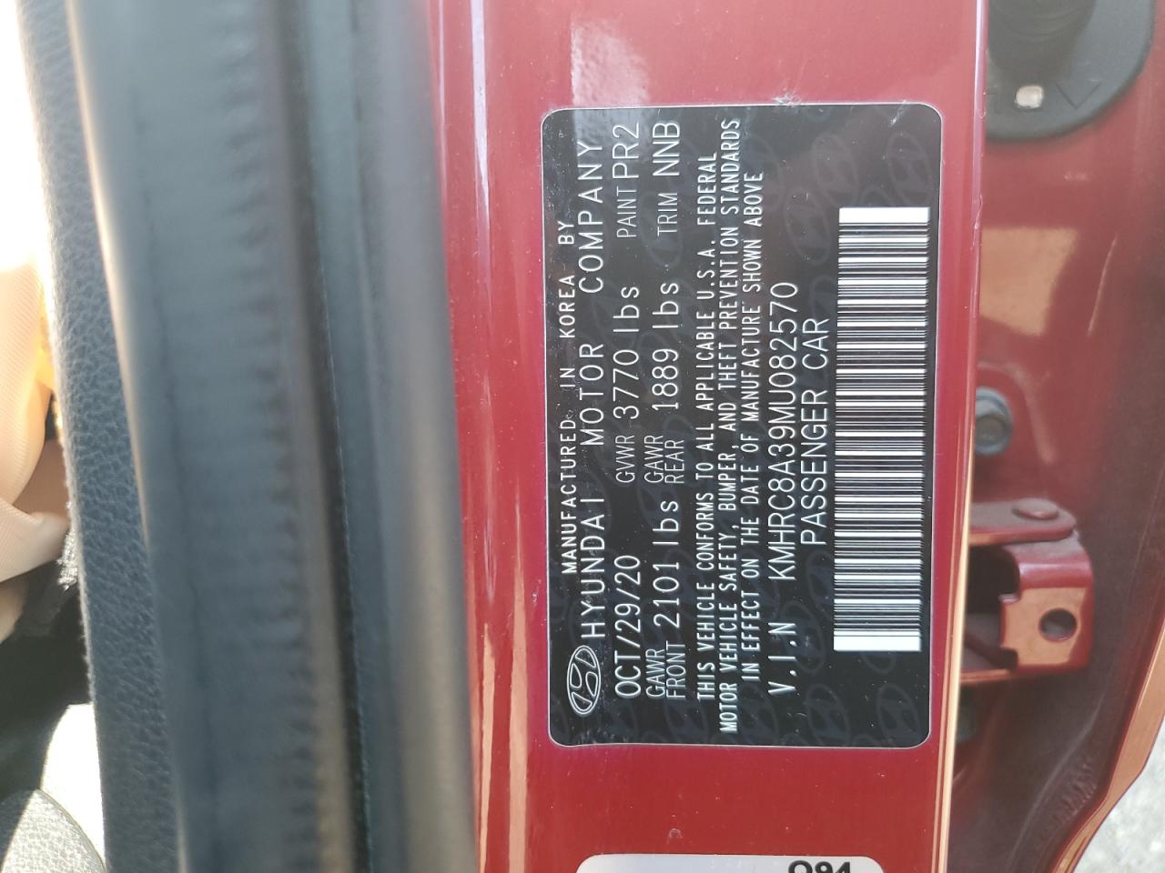 2021 Hyundai Venue Sel VIN: KMHRC8A39MU082570 Lot: 62613075
