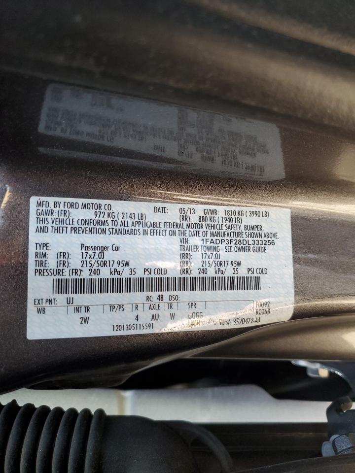 2013 Ford Focus Se VIN: 1FADP3F28DL333256 Lot: 60438255
