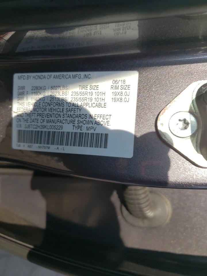 2019 Acura Rdx VIN: 5J8TC2H39KL005229 Lot: 61663945