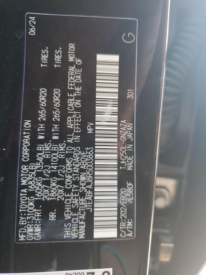 2024 Toyota Land Cruiser Base VIN: JTEABFAJ8R5003863 Lot: 61654345