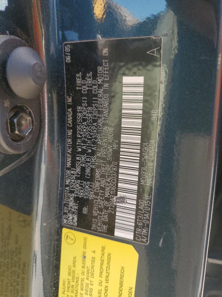 2005 Lexus Rx 330 VIN: 2T2GA31U65C037870 Lot: 60913425