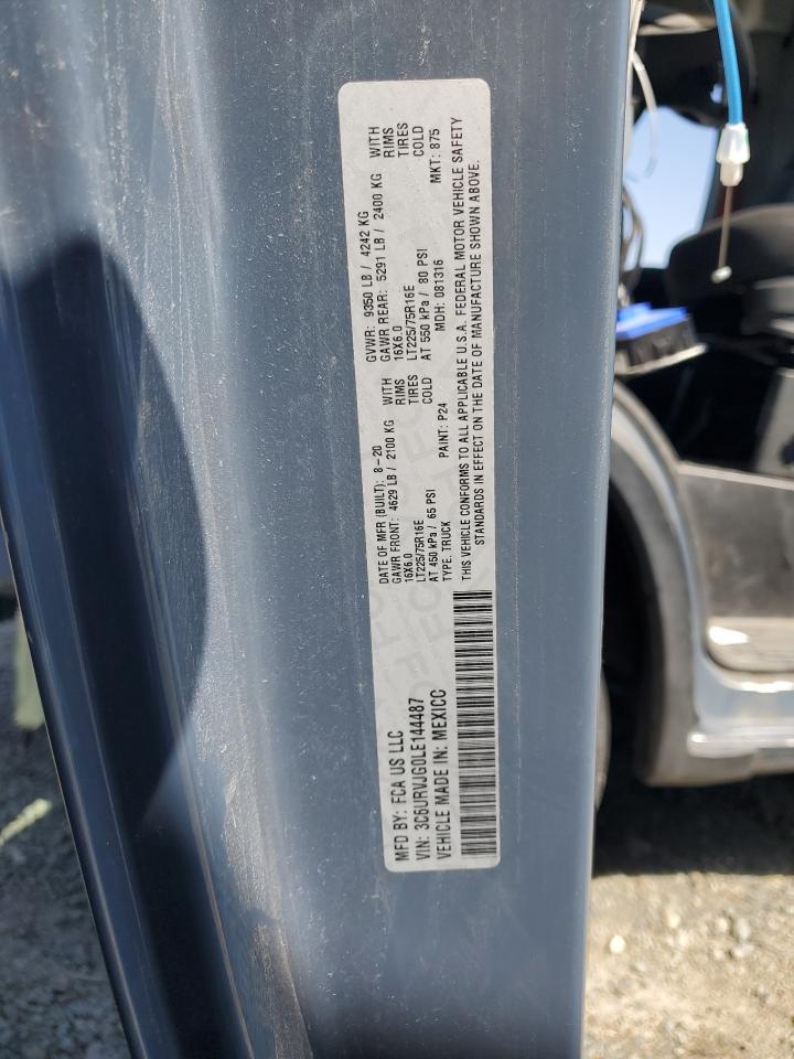 2020 Ram Promaster 3500 3500 High VIN: 3C6URVJG0LE144487 Lot: 61559885