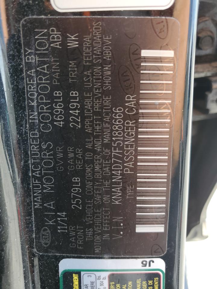 2015 Kia Cadenza Premium VIN: KNALN4D77F5188666 Lot: 62842965