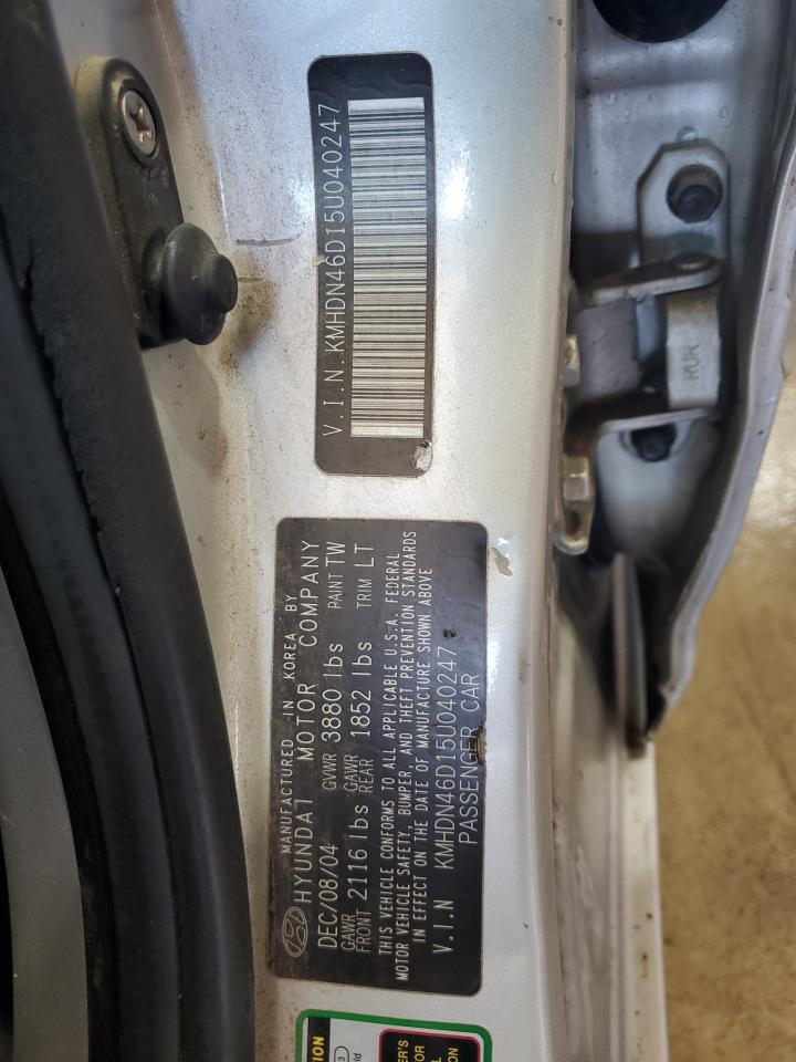 kmhdn46d15u040247 KMHDN46D15U040247 2005 Hyundai Elantra Gls