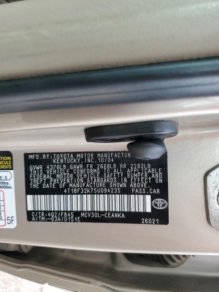 2005 Toyota Camry Le VIN: 4T1BF32K75U094235 Lot: 61254605