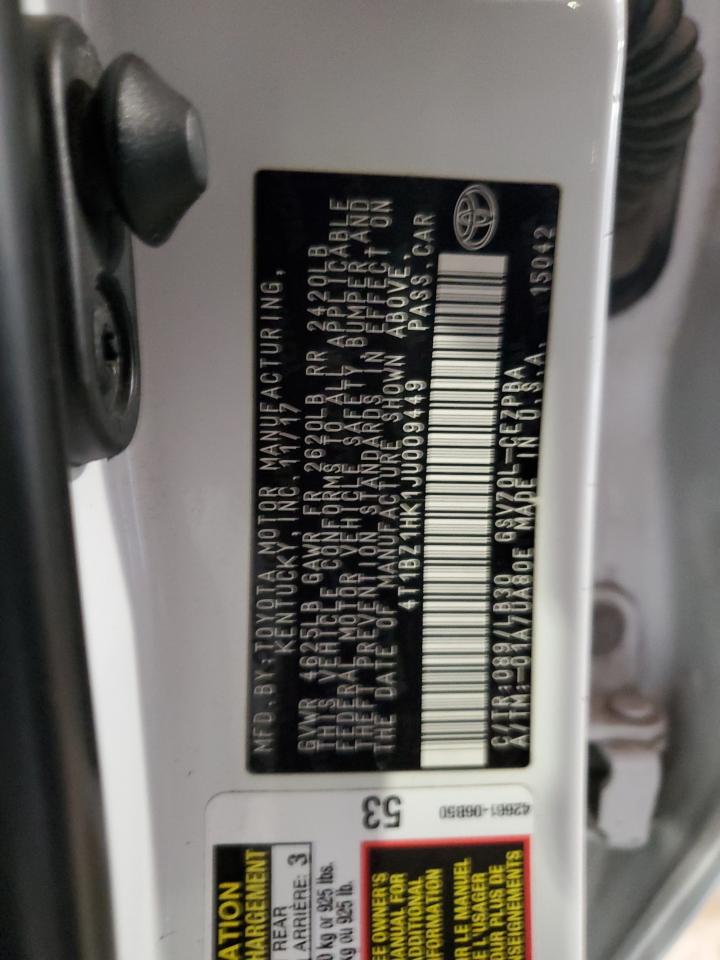 2018 Toyota Camry Xse VIN: 4T1BZ1HK1JU009449 Lot: 62302905