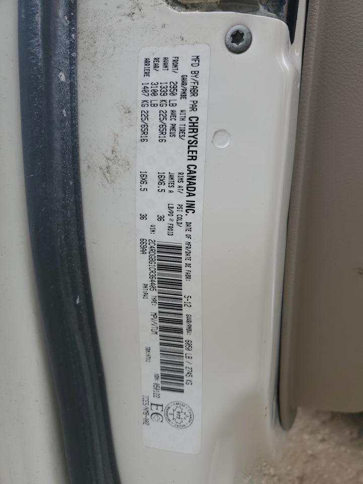 2012 Dodge Grand Caravan Se VIN: 2C4RDGBG1CR364405 Lot: 60701755