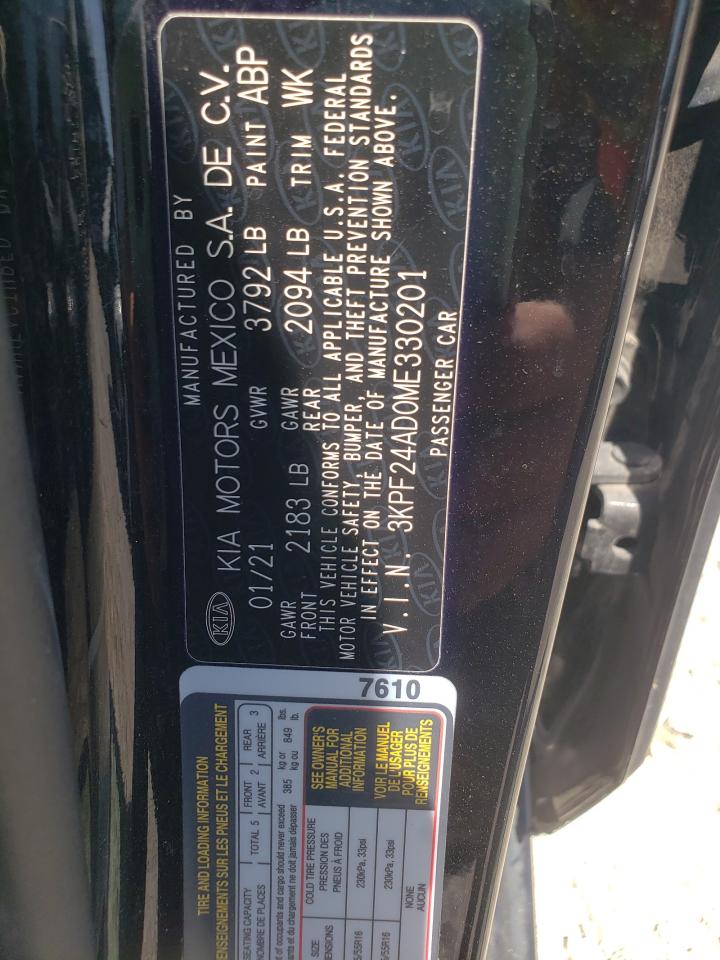 2021 Kia Forte Fe VIN: 3KPF24AD0ME330201 Lot: 62075915