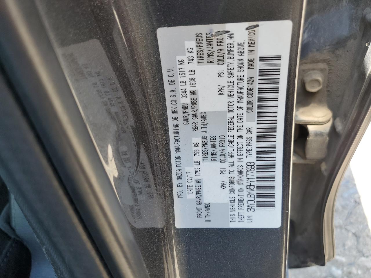 2017 Toyota Yaris Ia VIN: 3MYDLBYV5HY177893 Lot: 62356905