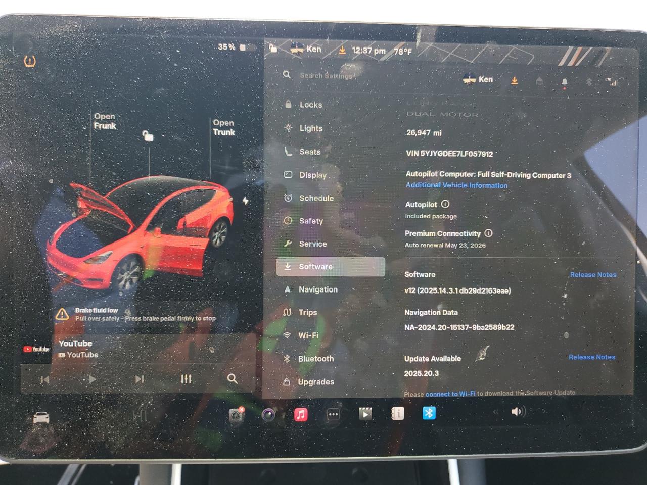 2020 Tesla Model Y VIN: 5YJYGDEE7LF057912 Lot: 62573205