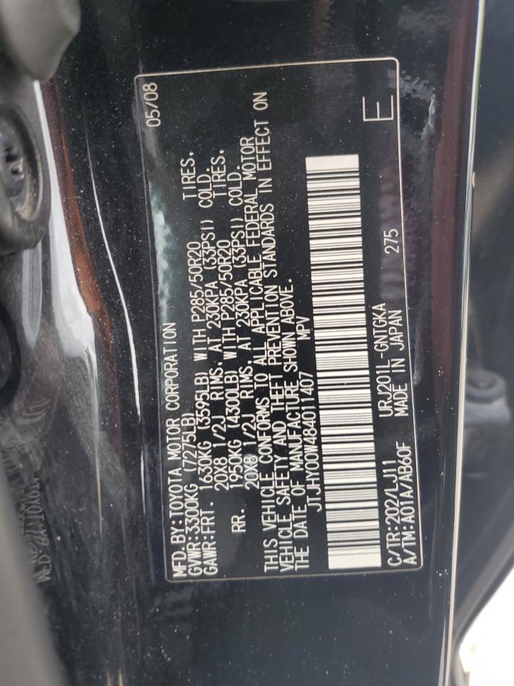2008 Lexus Lx 570 VIN: JTJHY00W484011407 Lot: 60684035