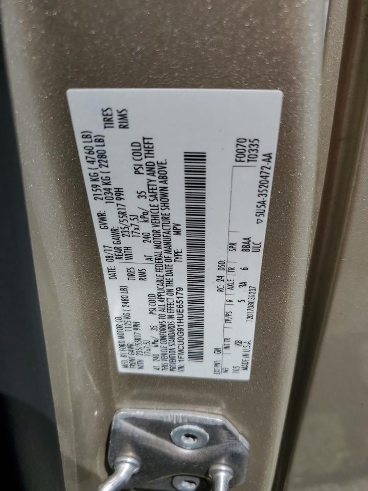 2017 Ford Escape Se VIN: 1FMCU0G91HUE65179 Lot: 60070195