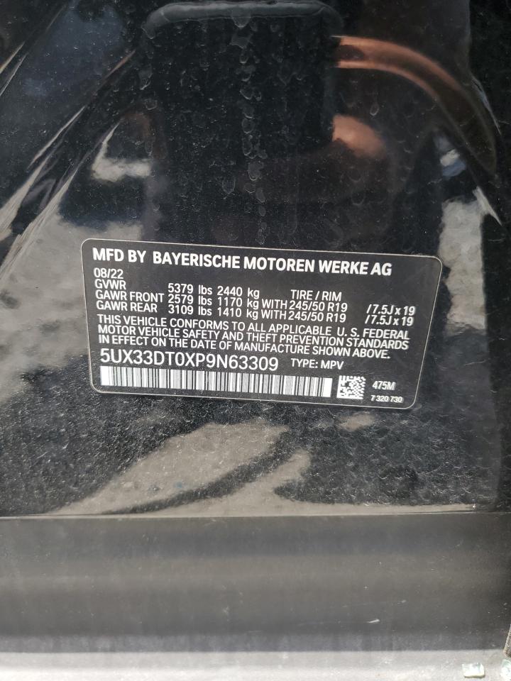 2023 BMW X4 xDrive30I VIN: 5UX33DT0XP9N63309 Lot: 62712525