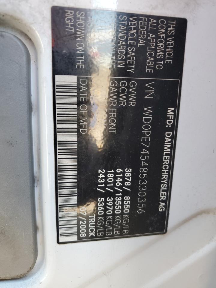 2008 Dodge Sprinter 2500 VIN: WD0PE745485330356 Lot: 60548905