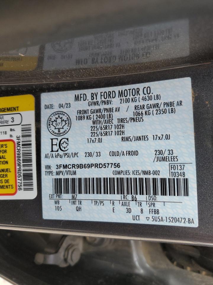 2023 Ford Bronco Sport Big Bend VIN: 3FMCR9B69PRD57756 Lot: 62269525