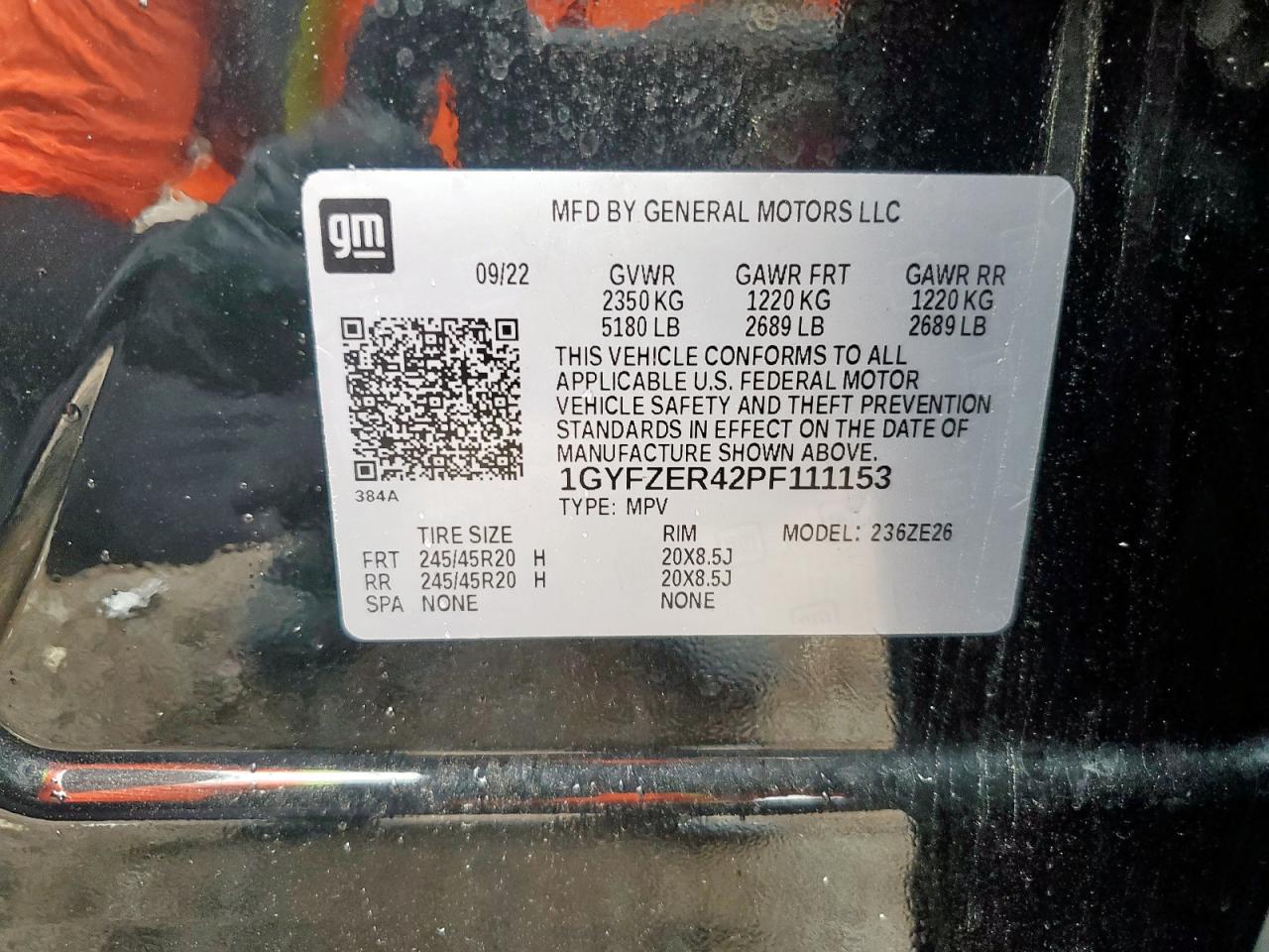 2023 Cadillac Xt4 Sport VIN: 1GYFZER42PF111153 Lot: 60546315