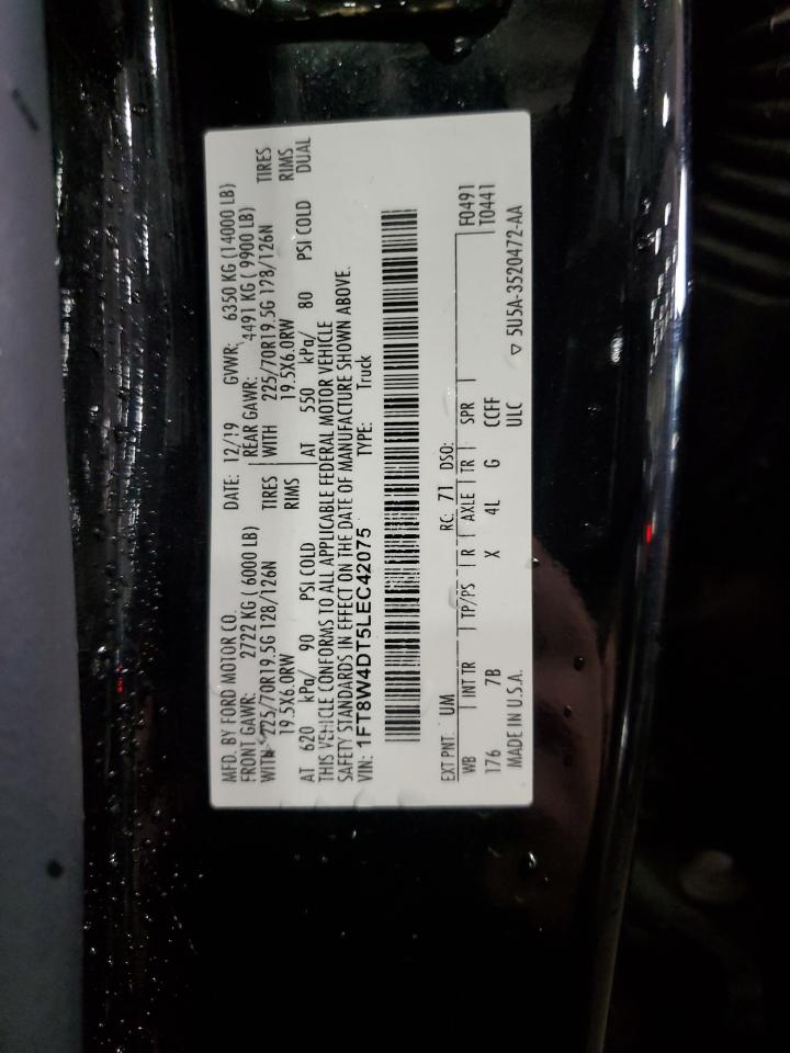 2020 Ford F450 Super Duty VIN: 1FT8W4DT5LEC42075 Lot: 59976595