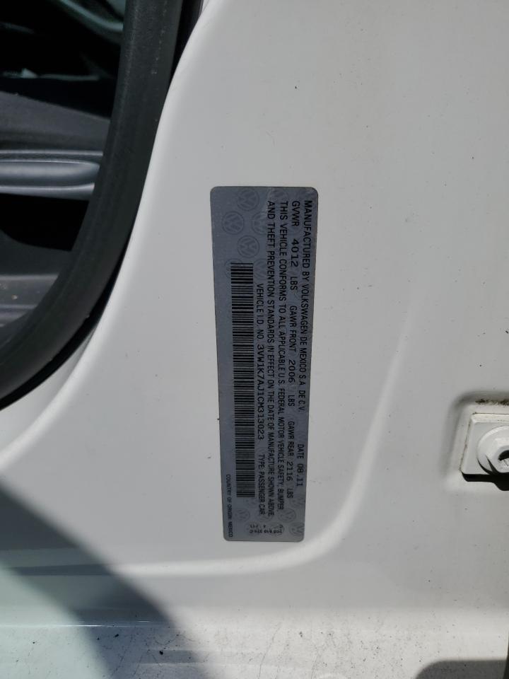 2012 Volkswagen Jetta Base VIN: 3VW1K7AJ1CM313023 Lot: 60602445