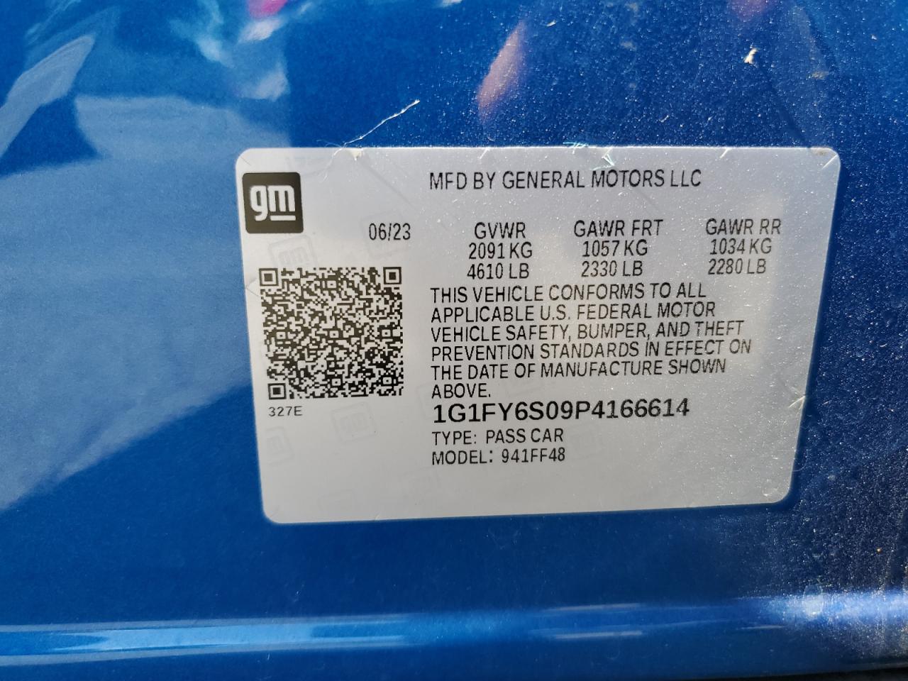 2023 Chevrolet Bolt Euv Lt VIN: 1G1FY6S09P4166614 Lot: 61807985