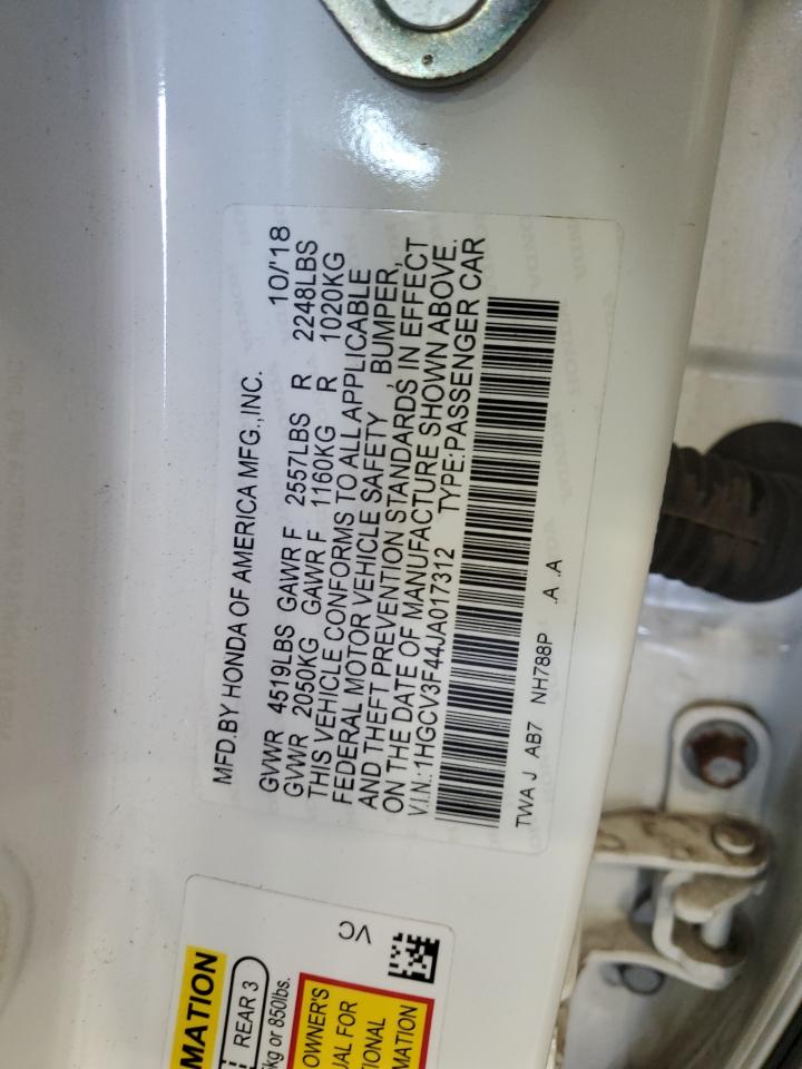 1HGCV3F44JA017312 HONDA ACCORD 2018