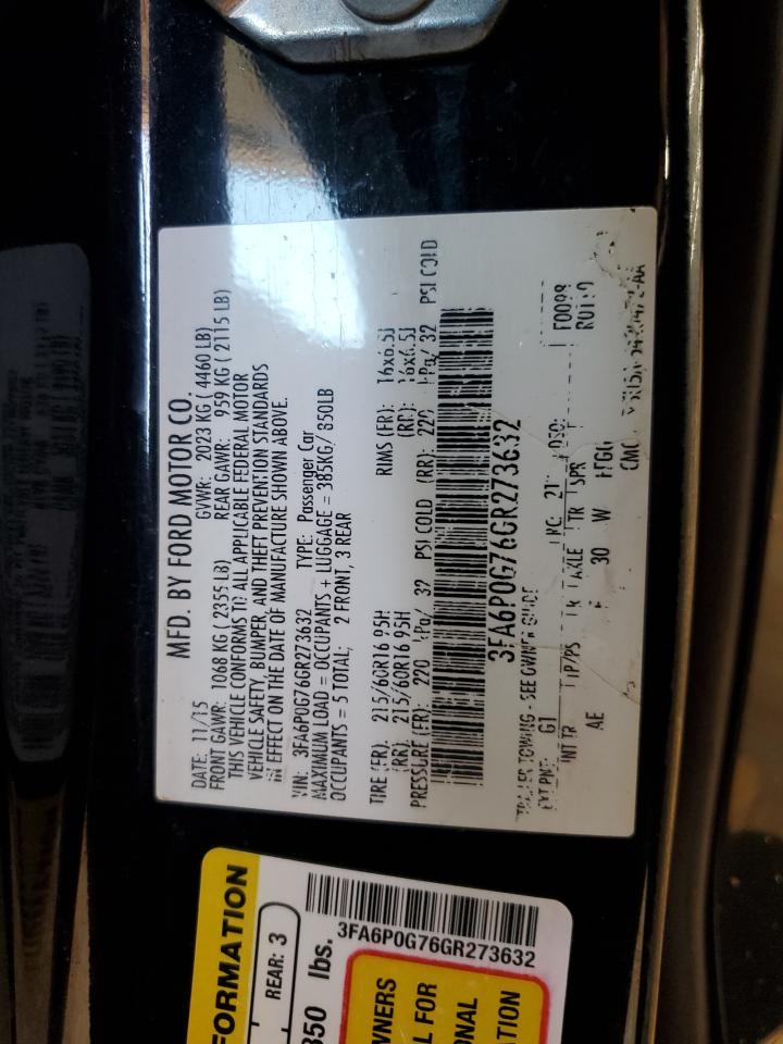 3FA6P0G76GR273632 FORD FUSION 2016