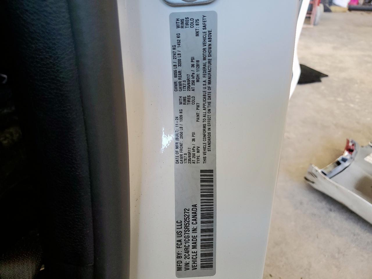 2025 Chrysler Voyager Lx VIN: 2C4RC1CG7SR525272 Lot: 62843755