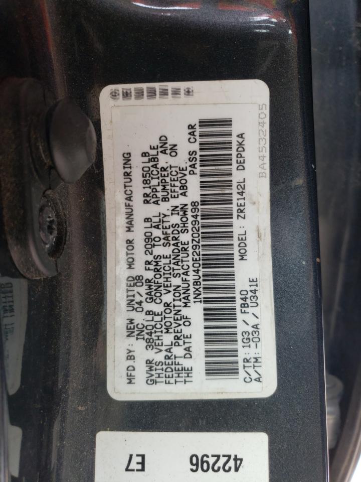 2009 Toyota Corolla Base VIN: 1NXBU40E29Z029498 Lot: 59843135