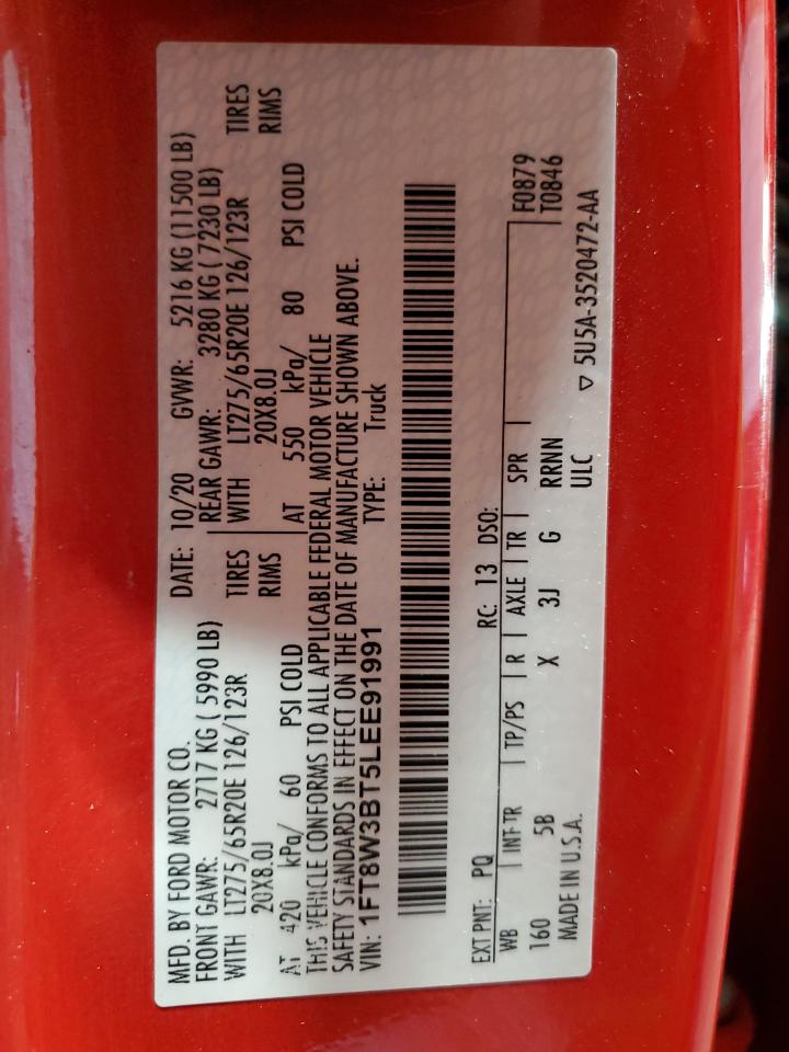 1FT8W3BT5LEE91991 FORD F350 2020