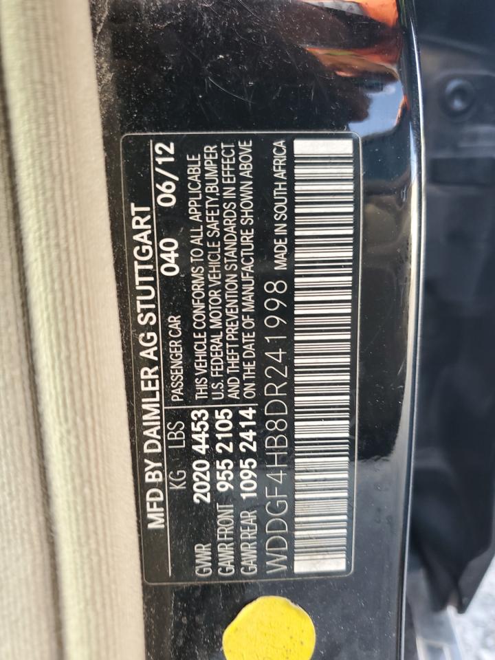 2013 Mercedes-Benz C 250 VIN: WDDGF4HB8DR241998 Lot: 62685365