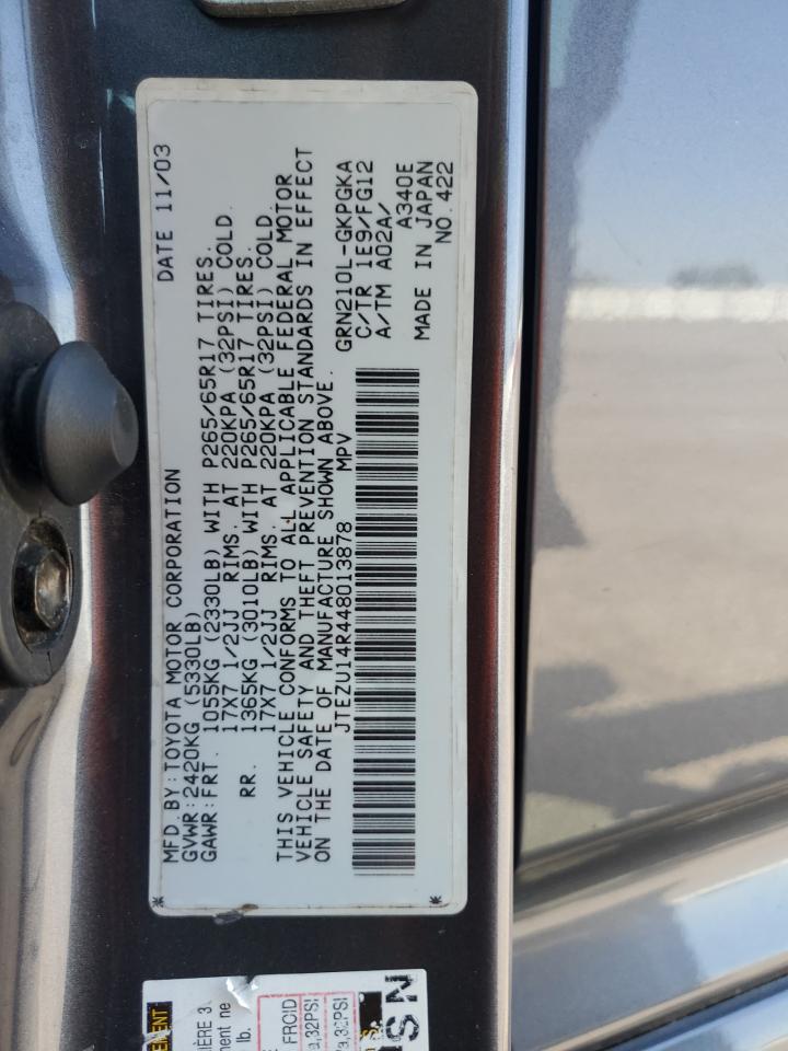 2004 Toyota 4Runner Sr5 VIN: JTEZU14R448013878 Lot: 61724385