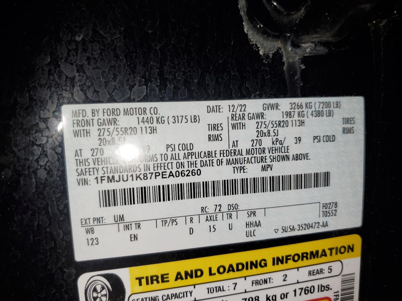 1FMJU1K87PEA06260 FORD EXPEDITION 2023