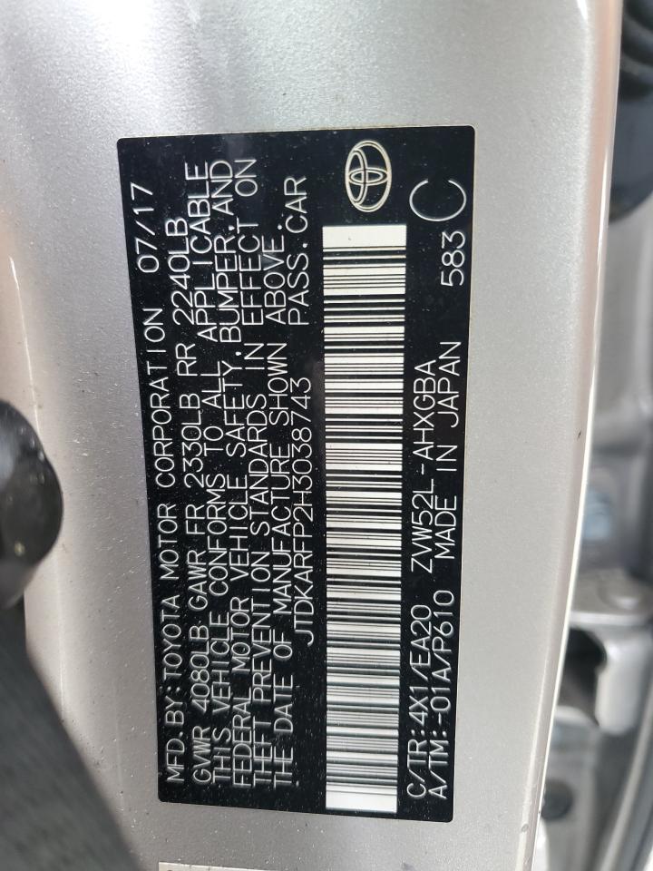 TOYOTA PRIUS 2017 VIN JTDKARFP2H3038743 zdjęcie 14