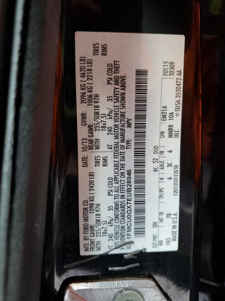 2014 Ford Escape Se VIN: 1FMCU0GX7EUB28946 Lot: 61283745