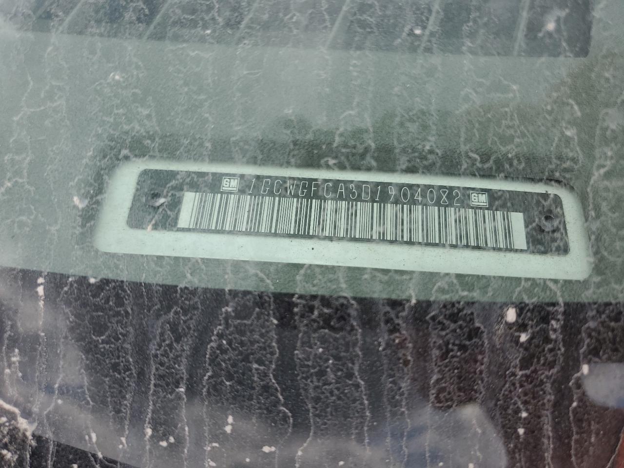 2013 Chevrolet Express G2500 VIN: 1GCWGFCA3D1904082 Lot: 58527525