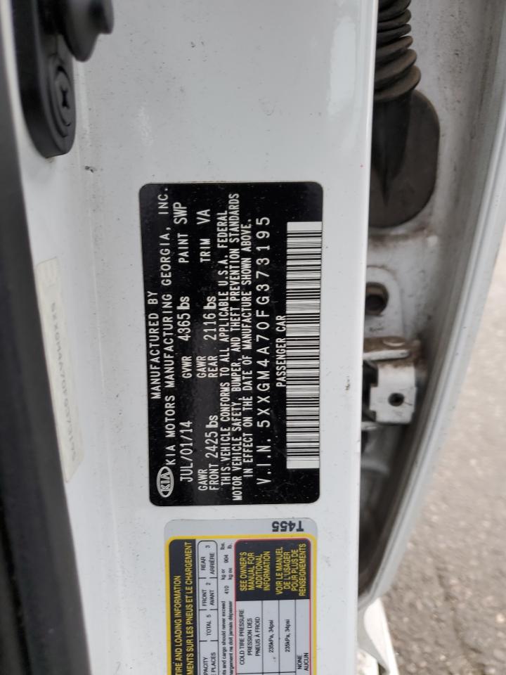 2015 Kia Optima Lx VIN: 5XXGM4A70FG373195 Lot: 62197965