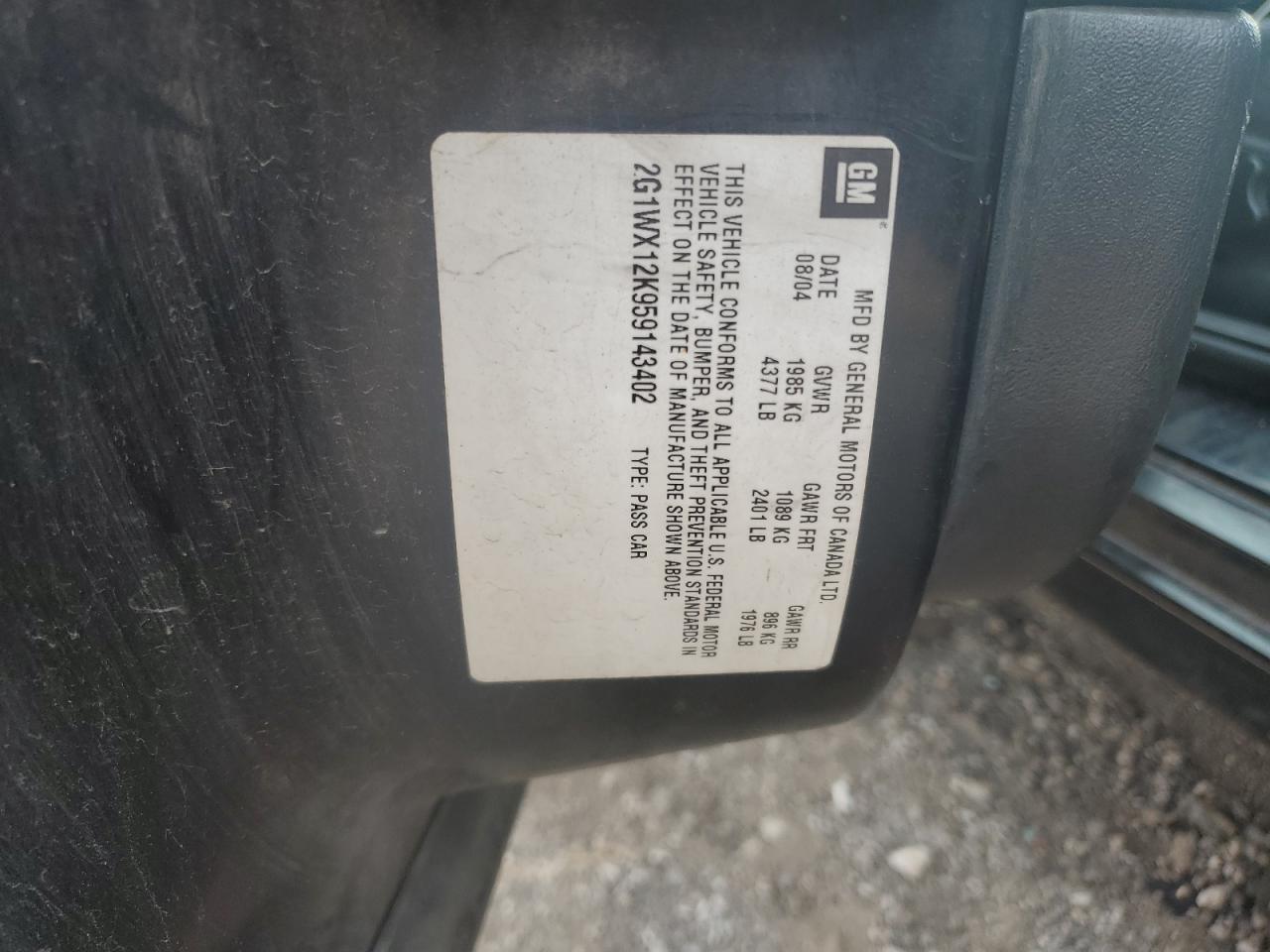 2005 Chevrolet Monte Carlo Lt VIN: 2G1WX12K959143402 Lot: 86544015