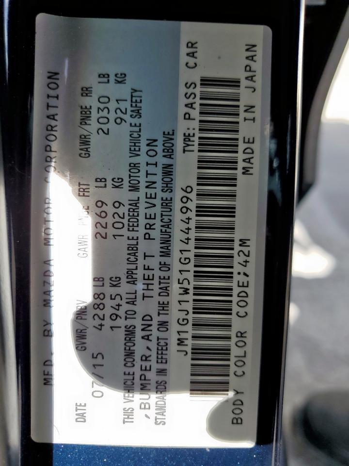 2016 Mazda 6 Grand Touring VIN: JM1GJ1W51G1444996 Lot: 62860895