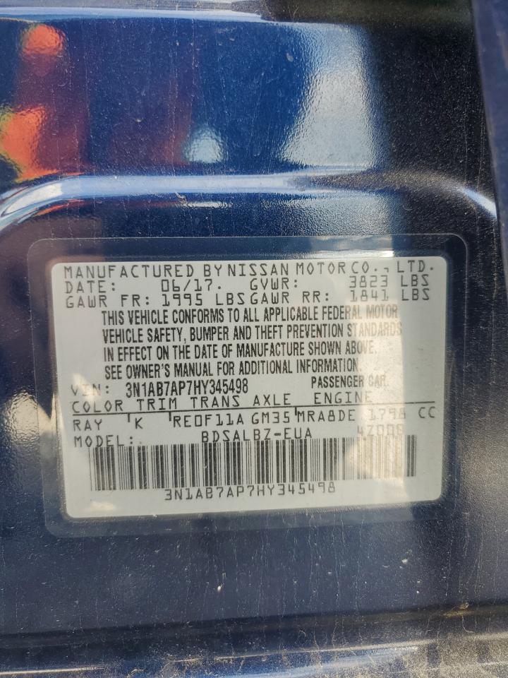 2017 Nissan Sentra S VIN: 3N1AB7AP7HY345498 Lot: 63095845