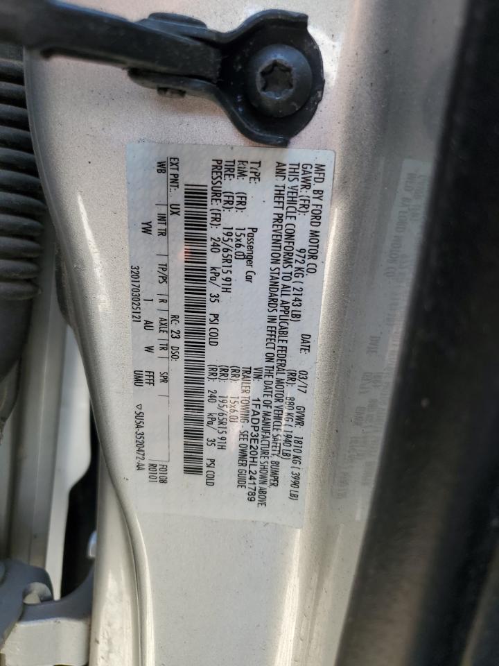1FADP3E20HL241789 FORD FOCUS 2017