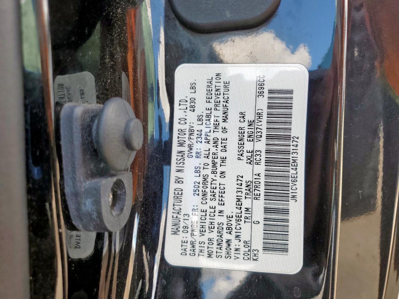 2014 Infiniti Q60 Journey VIN: JN1CV6EL4EM131472 Lot: 62913455