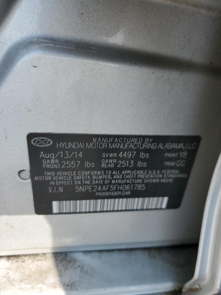 2015 Hyundai Sonata Se VIN: 5NPE24AF5FH061785 Lot: 59480415