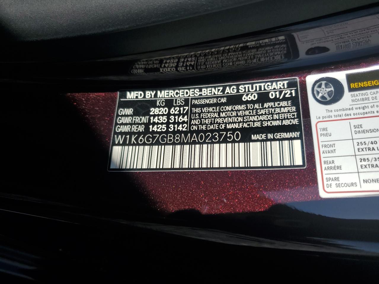 2021 Mercedes-Benz S 580 4Matic VIN: W1K6G7GB8MA023750 Lot: 62541835