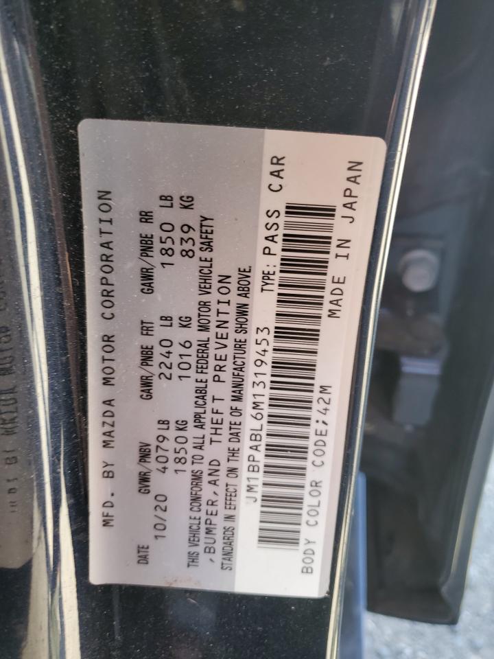 2021 Mazda 3 Select VIN: JM1BPABL6M1319453 Lot: 61929735