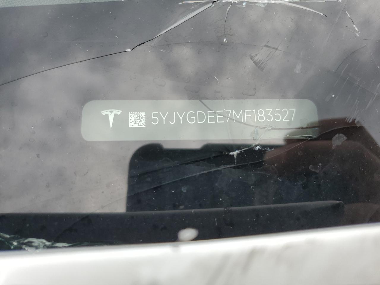 2021 Tesla Model Y VIN: 5YJYGDEE7MF183527 Lot: 60440615