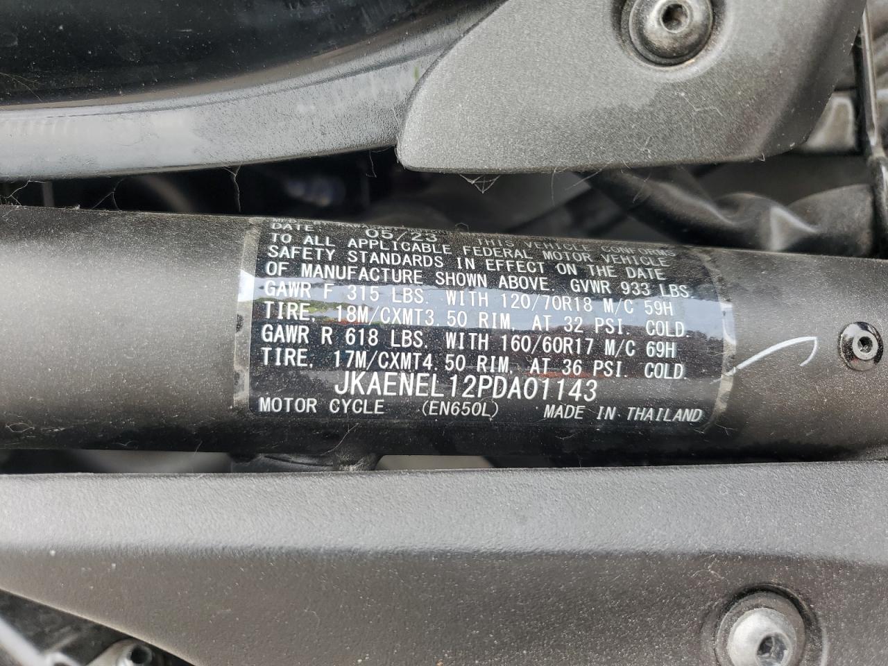 jkaenel12pda01143 JKAENEL12PDA01143 2023 Kawasaki En650 L