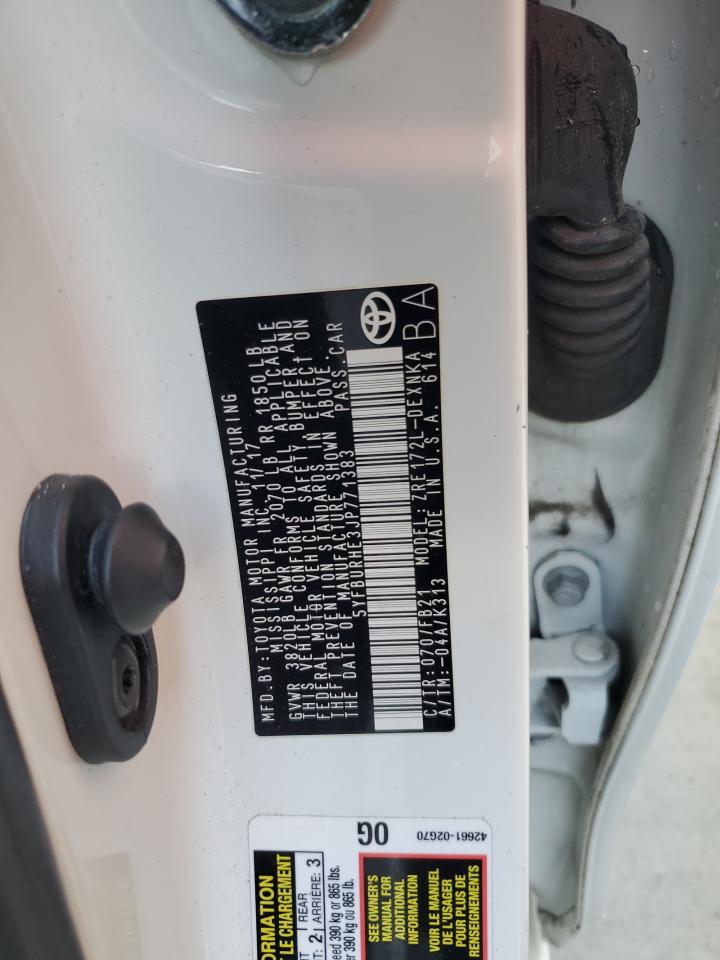 2018 Toyota Corolla L VIN: 5YFBURHE3JP771383 Lot: 62993225