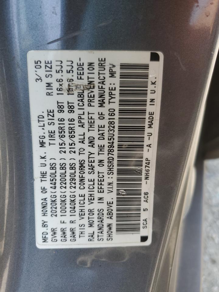 2005 Honda Cr-V Se VIN: SHSRD78945U328160 Lot: 59587965